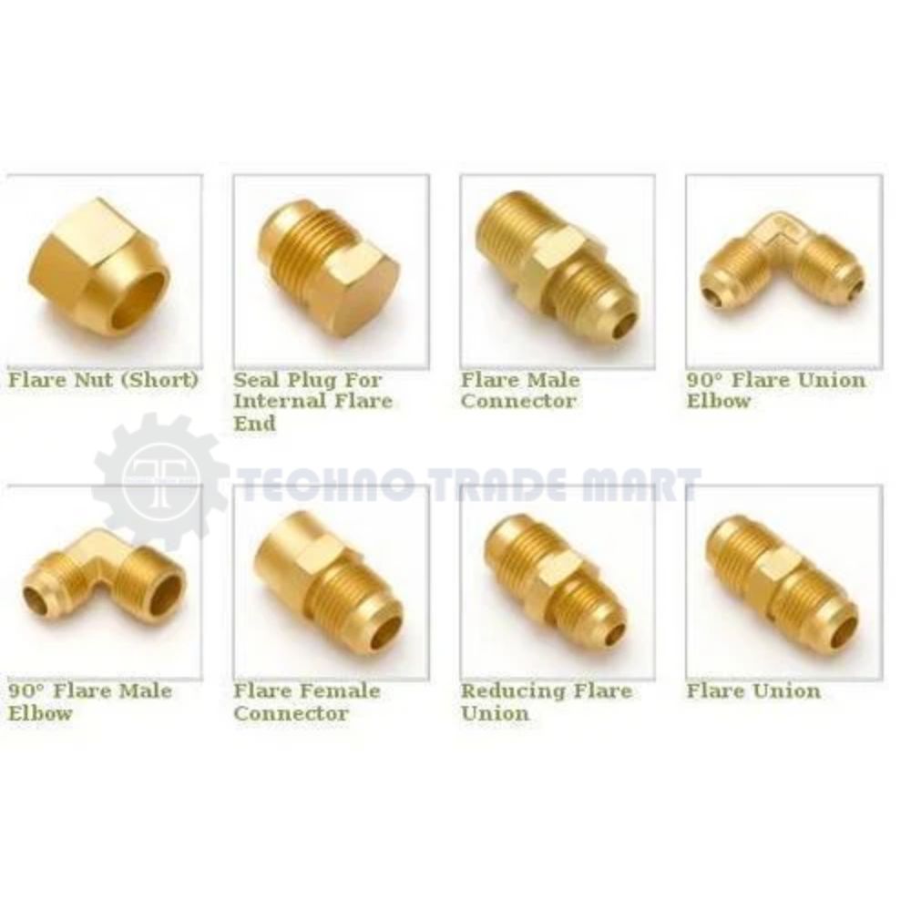 Brass Flare Fittings,1 by 8 to 2 Inch per piece